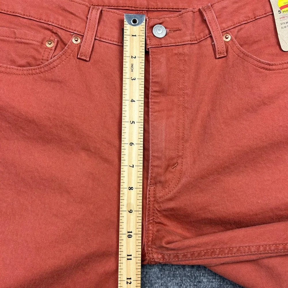 Levis 511 Slim Jeans Mens 36x30 Etruscan Red (Orange) Stretch Twill Pants